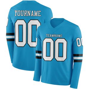 Jersey Deportivo Personalizado OEM con Logotipo a Color, de Alta Calidad, Manga Larga, Cuello en V, Spandex/Poliéster, Secado Rápido y Transpirable - Product Image 3