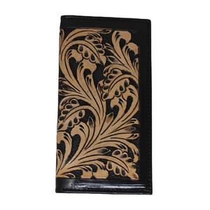 Portefeuille de bohème durable en cuir indien fabriqué à la main style long avec perles décoratives et fermeture éclair - Product Image 1