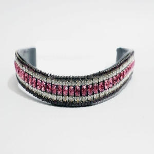 Bandeau de tête en cuir de cheval personnalisé de haute qualité avec cristaux et pierres, bandeau de tête en cuir véritable pour courses de chevaux - Product Image 5