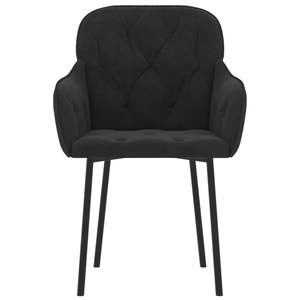 Juego de 2 Sillas de Comedor de Terciopelo Negro, 100% Poliéster con Madera Contrachapada Metálica, Elegante Juego de Sillas de Comedor de Terciopelo Negro - Product Image 4