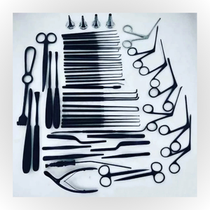 Juego de Timpanoplastia de Calidad Premium, 29 Piezas, Color Negro, Microcirugía de Oído, Instrumentos Quirúrgicos de Acero Inoxidable Alemán, Manual - Product Image 1