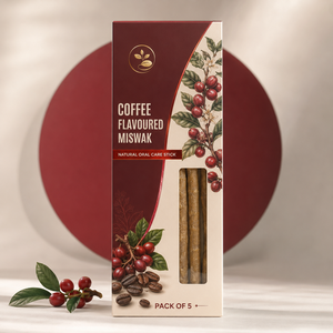 Palillo de cuidado bucal a base de hierbas con sabor a café, hecho con madera de miswak de primera calidad para dientes saludables, aliento fresco y cuidado dental diario. - Product Image 2