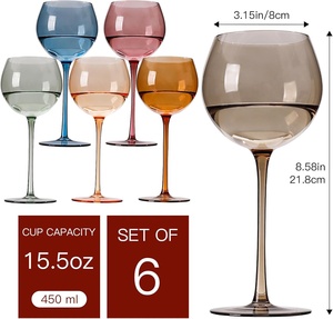 <span class=keywords><strong>Verres</strong></span> à vin de haute qualité 15OZ en cristal nordique personnalisés, colorés bleu, rose, or, rouge, pour la décoration de mariage - Product Image 3