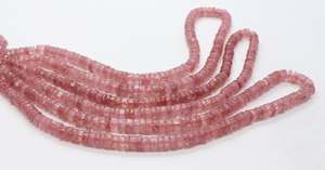 Cuentas Heishi de Cuarzo Fresa Natural AAA de 6 a 7 mm, Cuentas de Cuarzo Fresa Pulidas y Lisas para la Fabricación de Joyería - Product Image 2