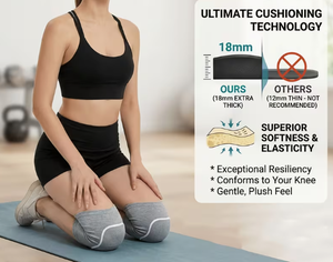 Genouillère Professionnelle Tricotée Respirante avec Amorti Épais, Unisexe, à Enfiler, pour Danse, Yoga, Fitness, Protection Estivale - Product Image 4