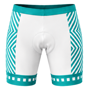 White Turquoise Blue <b>Padded</b> <b>Cycling</b> <b>Shorts</b> Breathable Quick Dry Stretch Road Bike Racing Training Performance Bicycle Sportswear - Product Image 1