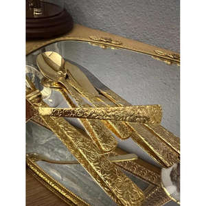 Ensemble de couverts en laiton gravé de luxe, décoration de table pour occasion de mariage, ensembles de couverts décoratifs, couverts en métal, dernier design - Product Image 3