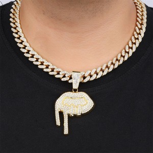 Full <b>Iced</b> <b>Out</b> Moissanite Diamond Pendant with Stainless Steel <b>Chain</b> Luxury Hip Hop Jewelry for Celebrity Styling and Parties - Product Image 4