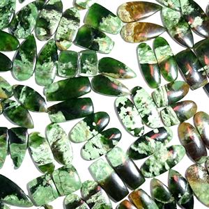 Pierre précieuse calcédoine chromée naturelle verte pour paire pour boucle d'oreille faisant des pierres précieuses en vrac pierre naturelle - Product Image 2