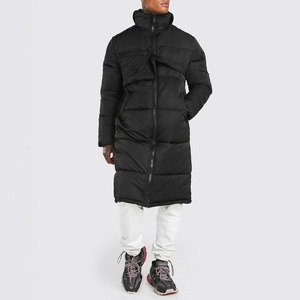 Veste matelassée OEM de haute qualité pour l'hiver, style streetwear, coupe-vent, couleur unie noire, personnalisable - Product Image 1