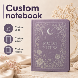 LABON Agenda Astrologica de Lujo con Notas de Lavanda y Luna, Tapa Dura de Lino con Grinalda Floral y Detalles en Papel Plateado, Diario para el Seguimiento de Hábitos y Estado de Ánimo - Product Image 2