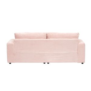Divano da soggiorno a 3 posti in velluto a coste da 88,58 pollici, spazioso e confortevole, con 4 eleganti cuscini coordinati nei colori - Product Image 5