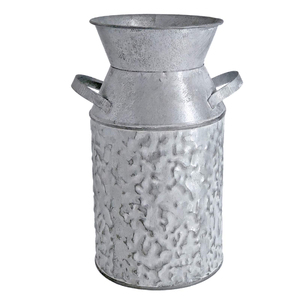 Vintage Shabby Chic Metal Jug <b>Planter</b> Large Primitive Decorative Vase for Dried Flowers and Garden Accents Home Decor Gifting - Product Image 1