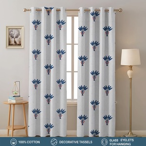 ผ้าม่านแบบมีห่วงสำหรับ100% พิมพ์ลายดอกไม้สไตล์ทันสมัยลดเสียงรบกวนสำหรับห้องนอนห้องนั่งเล่นโรงแรม - Product Image 4
