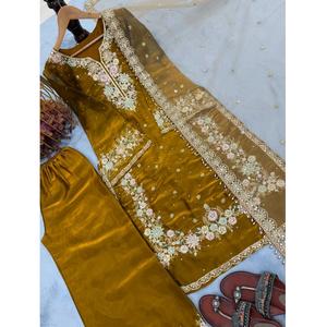 Ensemble haut et palazzo prêt-à-porter de fabrication indienne, idéal pour un port quotidien et pour les fêtes, disponible à un prix avantageux. - Product Image 1