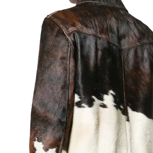 Chaqueta de Cuero de Piel de Vaca de Primera Calidad 2026, Chaqueta de Cuero Vintage con Estampado Animal para Hombre, en Venta - Product Image 5