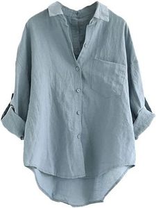 Camisa informal coreana vintage a cuadros para mujer, de poliéster/algodón, manga larga, con botones, blusa ligera de verano - Product Image 2