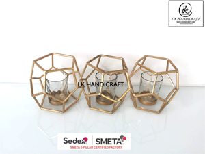 Candelabros Geométricos Rectangulares de Hierro Forjado, Estilo Nórdico, Hechos a Mano, Duraderos, Acabado Mate, para Bodas, Fiestas y Hogar - Product Image 4