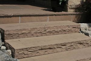Beige Sandstone <b>Step</b> Stone Outdoor Stair <b>Tread</b> Natural Texture Garden Porch Flooring - Product Image 6