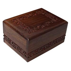 Walnut Carved Cremation Urn Wooden Ashes <b>Keepsake</b> <b>Memorial</b> <b>Box</b> Adult Funeral Urn Custom Color - Product Image 3