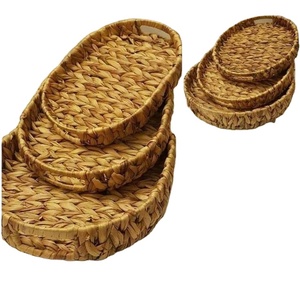 Plateau de service décoratif en rotin de style moderne fait main pour restaurants et hôtels, panier de rangement en promotion - Product Image 1