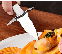 Couteau à huîtres écologique en gros avec manche en bois, outils pour fruits de mer, ouvre-coquillages, accessoires de cuisine, résistant au four et au lave-vaisselle