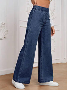 2026 Trendy Women's Custom Denim Jeans High Street Women Denim <b>Pants</b> With <b>Sequins</b> Washed Casual Women Denim Jeans - Product Image 3
