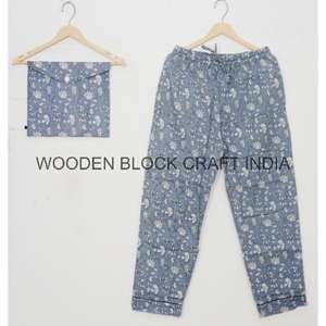 ชุดนอนผ้าฝ้ายพิมพ์ลายดิจิทัล ระบายอากาศได้ดี สไตล์ลำลองสำหรับฤดูใบไม้ร่วง ชุดเซ็ต 2 ชิ้น เอวยางยืด สำหรับผู้หญิง ชุดนอนผ้าฝ้าย ชุดลำลองใส่สบาย - Product Image 4