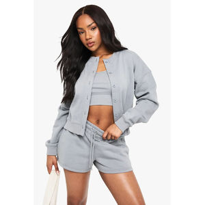 Conjunto de 2 Piezas para Mujer, Pantalones Deportivos y Top Corto con Capucha, Ecológico, Transpirable, Largo hasta la Rodilla, Ropa de Otoño - Product Image 5