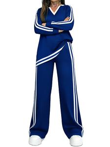 Ensemble de vêtements de sport décontractés pour femmes, 2 pièces, short et t-shirt à col rond, couleur unie, 100% coton, tricot respirant, séchage rapide - Product Image 2