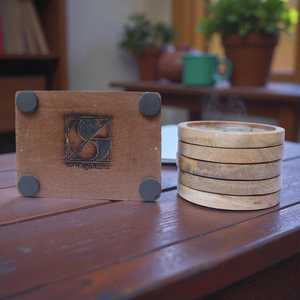Handmade Custom Wooden <b>Round</b> <b>Coasters</b> With Bird And Floral Design Traditional Chinese Style Reusable Mats For Table Decor By UO - Product Image 2