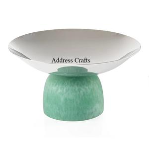 Bol décoratif en résine de couleur personnalisée avec pied, pour servir des dattes, des bonbons et des desserts, cadeaux de Ramadan et d'Aïd, décoration de table - Product Image 3