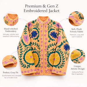 Chaqueta Bomber de Terciopelo Artesanal Premium para Mujer, con Bordado Floral, Cuello Alto, Estilo Casual, Directo de Fábrica - Product Image 5