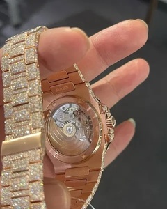 Reloj de Lujo con Diamantes de Oro, 41 mm, Redondo, Analógico, de Cuarzo, Unisex, Cierre Plegable, Cristal de Zafiro, Luminoso, Correa de Moda de 20 mm - Product Image 5