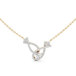 Luxury 18K <b>Gold</b> Diamond <b>Pendant</b> Necklace With Round Brilliant Cut Channel Set Letter Design Box Chain Unisex Everyday Wear - Product Image 1