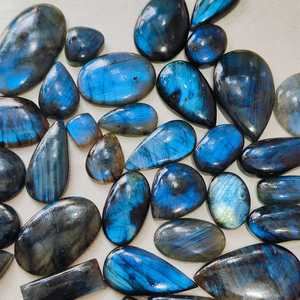 Natural Blue Labradorite <b>Cushion</b> Cut Cabochon Loose Gemstone Iridescent Polished Stone for Jewelry Making by MAHNAJ GEMS, JAIPUR - Product Image 4