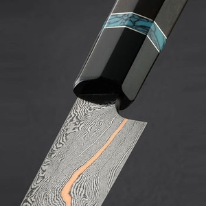 Couteau de boucher artisanal en acier Damas de qualité supérieure, manche en bois durable, lame à pointe tombante, garantie de 3 ans pour la préparation de la viande en cuisine - Product Image 3