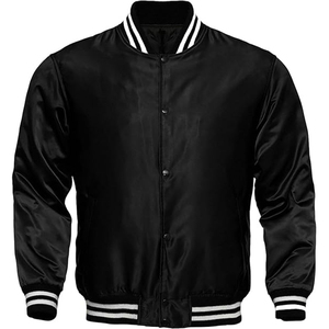 Nouvelle Arrivée Vente en Gros Personnalisée Haute Qualité Original Américain Varsity Letterman College Baseball Bomber Satin Toile Hiver - Product Image 5