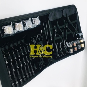 Nuevo Diseño Profesional: Kit de Pinzas para Extensiones de Cabello Negro - Acero Inoxidable de Grado Quirúrgico, Cómodo para Uso Comercial, Micro Bread - Product Image 3