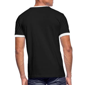 Camisetas de algodón para hombre con cuello redondo y ribete en contraste, estilo casual urbano, fabricación de ropa de marca privada, camiseta de algodón para hombre - Product Image 3