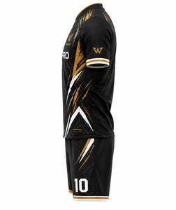 ชุดฟุตบอลสำหรับผู้ชาย ชุดแข่งขันฟุตบอลแบบซับลิเมชั่น เสื้อและกางเกงขาสั้น ชุดทีมกีฬาฟุตบอล ชุดทีมฟุตบอลแห้งเร็ว แขนสั้น - Product Image 4