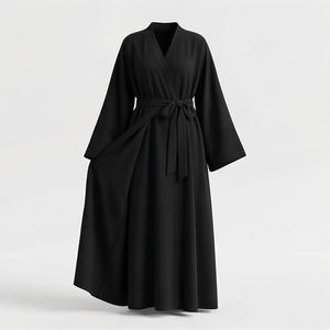 Conjunto de 2 Piezas de Abaya, Vestido Musulmán Modesto con Hiyab, Caftanes, Túnica para Mujer, Abaya Musulmana con Cinturón, Color Personalizado, Nuevo 2025 - Product Image 1