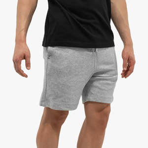 Shorts Bermuda Athlétiques Gris Uni pour Homme avec Cordon de Serrage, Taille Mi-Haute, Poches, Séchage Rapide, Respirant, en Polyester/Coton Tissé - Product Image 3