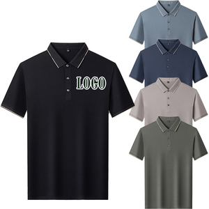 Polo de Piqué de Algodón Gris Oscuro para Hombre, Manga Corta, Casual, con Botones, Color Sólido, Tejido Transpirable, Corte Regular - Product Image 2
