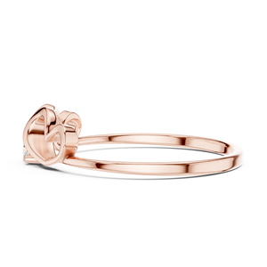 Bague d'amour en or rose 18 carats avec double cœur et diamant de laboratoire taille ronde, moins de 1 carat, luxe pour femme - Product Image 3