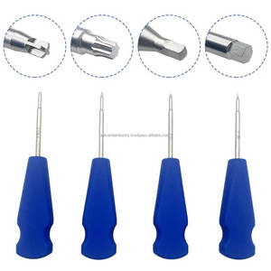 Jeu de tournevis chirurgicaux vétérinaires en acier inoxydable à poignée bleue, outil orthopédique manuel réutilisable pour la chirurgie animale, classe I - Product Image 6