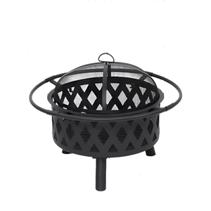 Durable Powder Coated Steel Outdoor Fire Pit Table Portable with Protective Mesh Cover for Backyard Wood-Burning Cooking Warming - Product Image 1