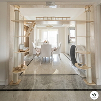 Árbol para Gatos de Lujo Moderno y Grande Personalizado con Poste Rascador de Sisal y Madera y Altura Ajustable para Gatos de Interior