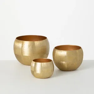 Handmade Decorative Metal Bowl with Matte <b>Black</b> Powder Coated Designer Finished Polished Gold Finish 3 Sizes for Home Accent - Product Image 2