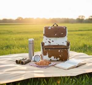 Handmade Cowhide Leather Hair On Backpack Travel Laptop Rucksack Vintage School Bag Durable Design LHBP-0045 - Product Image 1